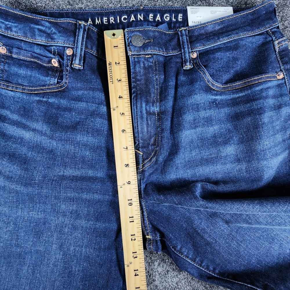 NWT American Eagle Slim Bootcut Airflex + Stretch Blue Jeans Mens Size 36x32 - Picture 11 of 13